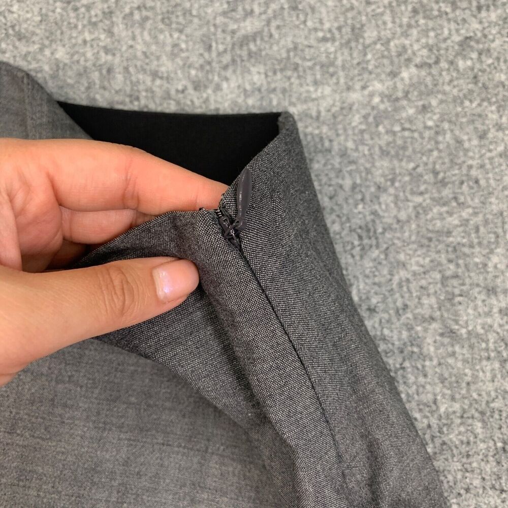 Babaton Skirt Womens 6 Grey Wool Blend Knit Side Zip Stretch Band Waist A-Line - Picture 4 of 13